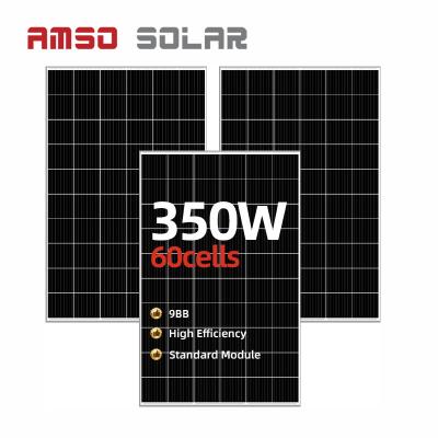 China Mono solar powered 350w solar panel with 25 years warranty with inventory 158.75mmx158.75mm for sale