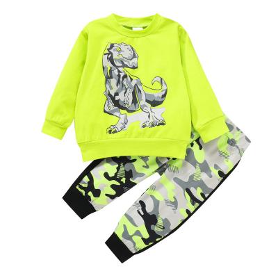 China Polyester / cotton boy set new western infants and children dinosaur camouflage two sets for sale