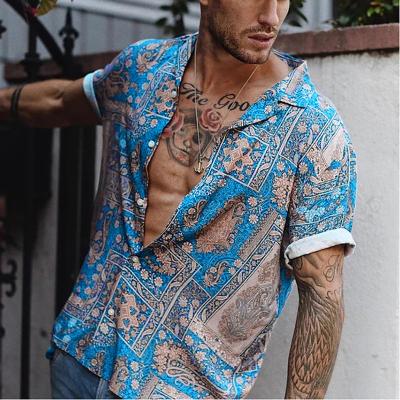 China New Fashion Summer Men's Anti-pilling Tops All Over Print Short Sleeve Shirt for sale