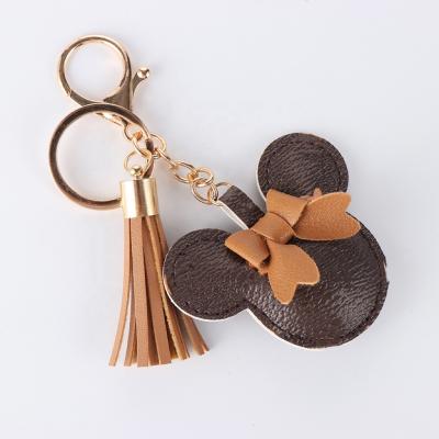 China Hot Selling Easy Mickey Key Chain Luxury Leather Key Ring For Woman Purse Bag Pendant Car Key Chain for sale