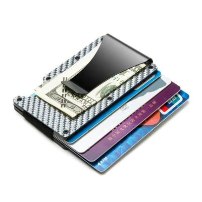 China RFID Blocking Protect 2021 High Quality Carbon Aluminum Fiber RFID Blocking Card Pack Wallets Money Clip for sale