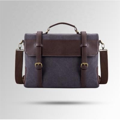 China New Product High Quality Men's Fashion Laptop Shoulder Briefcase Canvas Leather Messenger Bags For Office for sale