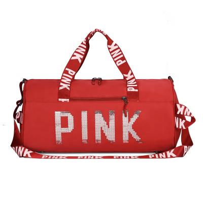 China Fashion Large Capacity High Quality Women Travel Waterproof Fleece Overnight Bag Men Sequin Rose Duffel Bag for sale