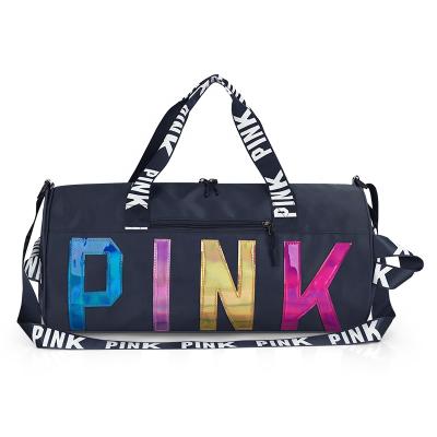 China High Quality Wholesale Custom Large Waterproof Sports Travel Bag Women Duffel Bag Pink Weekend Women Gym Bag for sale