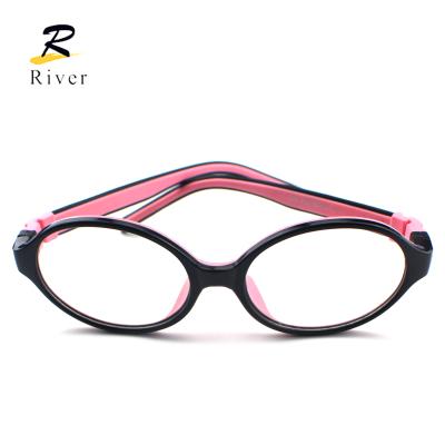 China Latest Trendy Trendy Kids Silicone Glasses Frames Optical Girls Anti Ray Glasses Eyeglasses Boys Blue for sale