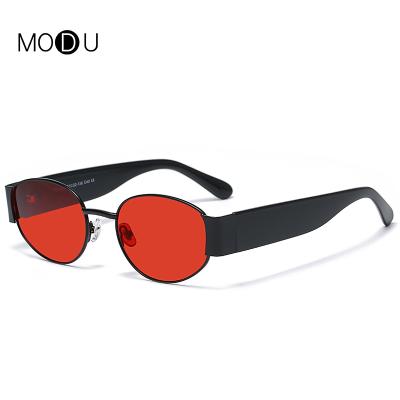 China Lightweight Durable Anti-blue Light Women Shape Custom Oval Logo Women Vintage Polarized Sunglasses Metal PC Frame Sunglasses for sale