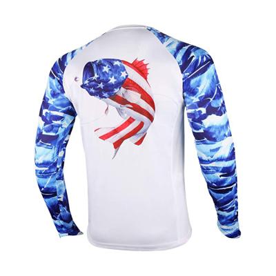 China Custom Embroidered Beach Anti-UV Cooling Fishing Shirt For Men Long Sleeve Sun Protection UPF 50+ UV T-Shirts With Pocket for sale