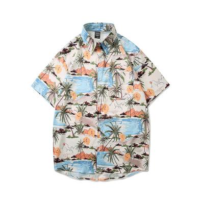 China China Factory Manufacture Wholesale Custom Hawaiian Beach Party Club Summer Fashion Shorts Sleeve Breathable Casual Loose Men's Printed Shirt for sale