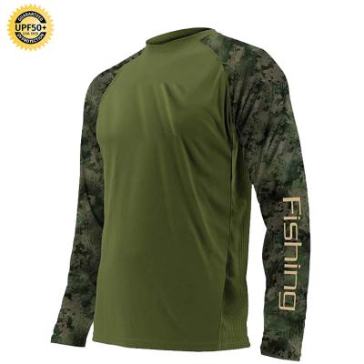 China Custom Logo Upf 50+ Sun Protection Moisture Wicking Polyester Anti-UV Fishing Use Long Sleeve Mesh Vented Uv Fishing Shirts Men for sale