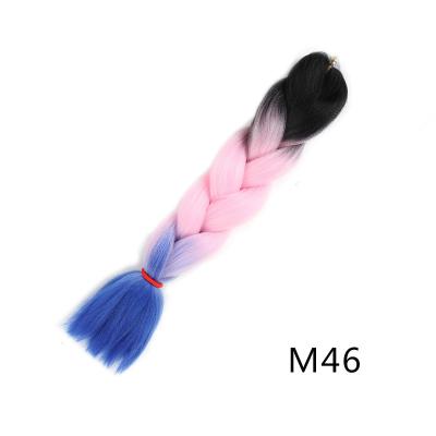 China Wholesale High Temperature Yarn 24 Inch Hot Water Setting Yaki Jumbo Hair Pre Stretched Hair Twisted Ombre Jumbo Braid Synthetic Braiding Hair for sale