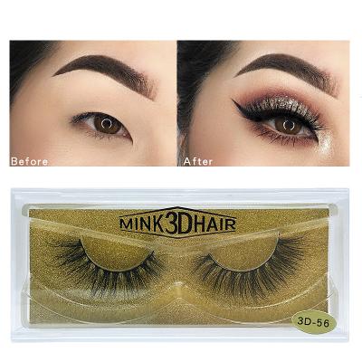 China Handmade Eye-Catching Thick Cross 3D Mink False Eyelashes Thick False Eyelashes Black Long Soft Fluffy And Reusable Natural for sale