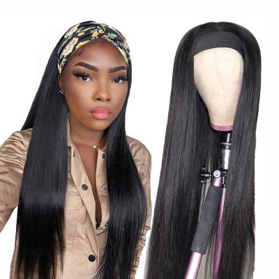 China Wholesale Vp High Heat Cuticle Line Aligned Virgin Hair Band Wig Non Lace Head Band Wigs Headband Wigs Hair For Black Women for sale