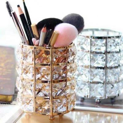 China 2021 Viable New Luxury Bling Diamond Rhinestone, Crystal Makeup Brush Storage Bucket for sale