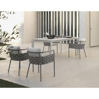 China Modern Outdoor Aluminum Furniture Dining Table And Chairs Set Restaurant Patio Dining Set Garden for sale