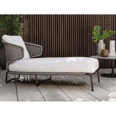 China Modern outdoor lounge daybed convertible patio folding bed rattan garden chair wicker furniture for sale