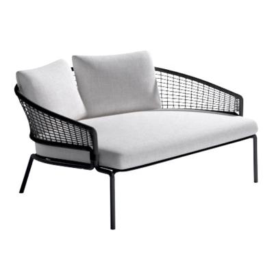 China Contemporary Long Daybed with Weaving Backrest and Waterproof Rope Fabric Seat for sale