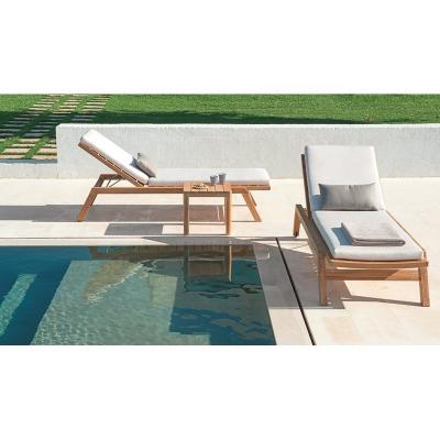 China Modern Outdoor Patio Sun Sofa Garden Leisure Furniture Beach Folding Bed Rest Outdoor Poolside Teak Wood Convertible Lounge for sale