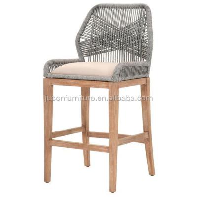 China Wholesale Newly Manufacturer modern professional hand made patio rope barstool wicker garden set outdoor furniture for sale