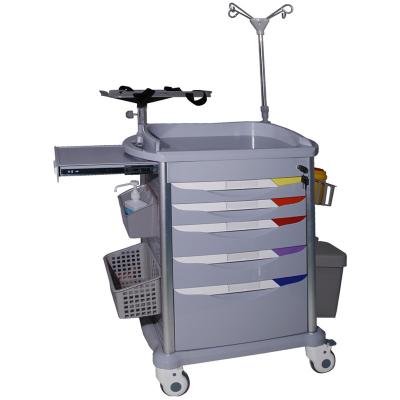 China High Quality ABS Hospital Factory Price Paramedic Trolley Plastic Medical Nursing Trolley Accident Nursing Trolley With Wheels for sale