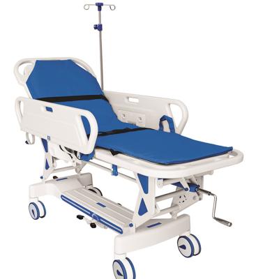 China Hydraulic Metal Hospital Bed Stretcher Grades Transfer Stretcher Ambulance Patient Bed for sale