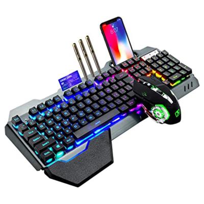 China Professional WIRELESS Cyan Backlit Cyan Gamer Keyboard 2.4GHZ Keyboard 104 KEYS Computer Keyboard Gaming Mouse Combos for sale