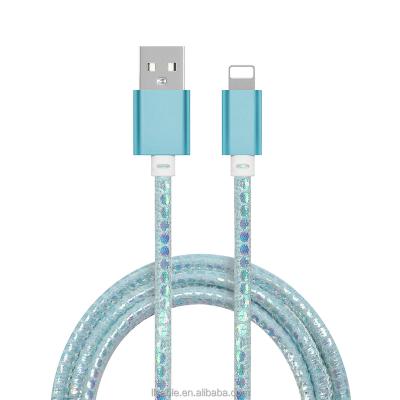 China Mobile Phone 1m/2m/3m Lighting Cables 3A USB A Cable PU Charging Tie Compatible For iPhone Chargers for sale