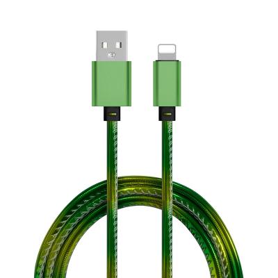 China Convenient Red/Green/Blue Lighting Cables 1m/2m/3m USB A Cable 3A Fast Charging Compatible For iPhone Chargers for sale