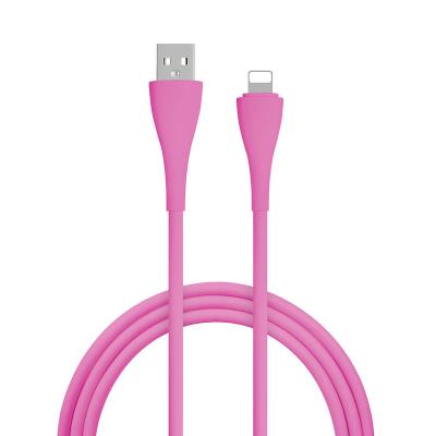 China Convenient Silicone USB A To Light Up Cable 3A USB Cable 1m / 2m / 3m Compatible For iPhone Charger for sale