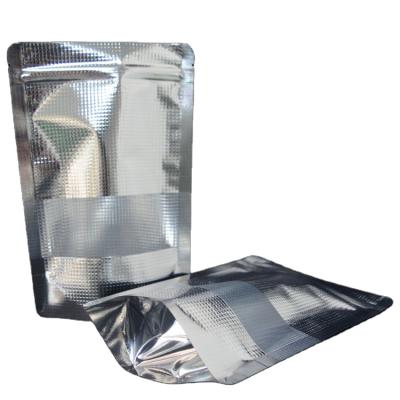 China Foil Zipper Seal Food Grade Metallic Silver Color Aluminum Mylar Zip Lock Pouch Bags Storage Containers For Beans Coffee Snack for sale