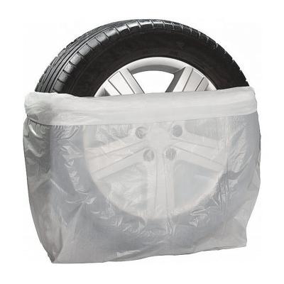 China Disposable printing disposable clear side gusset pe size tirecustom car storage plastic packaging bags for tire packaging for sale