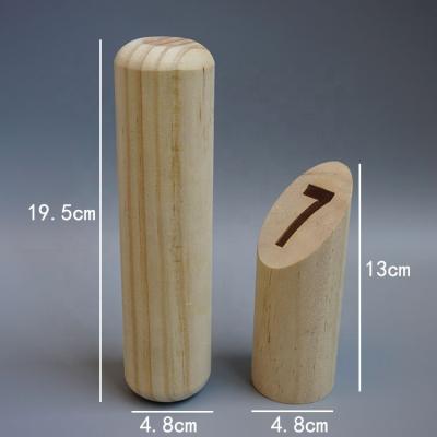 China Pine RJ Viking Wooden Kubb Lawn Game Set Hardwood Kubb Number For Outdoor Game for sale