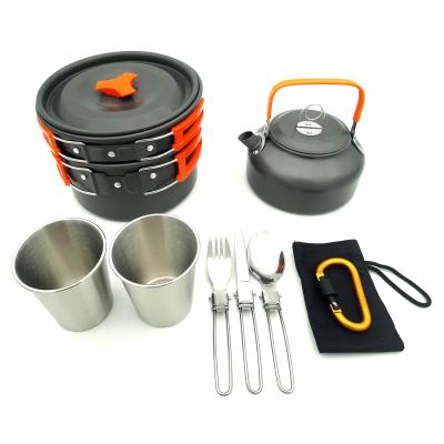 China Sustainable Camping Pot Cookware Sets Aluminum Kitchen Cookware Set for sale