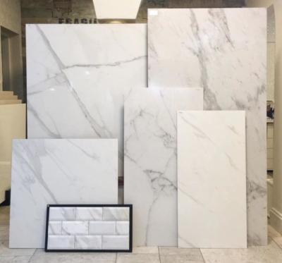 China Glazed White Marble Flooring Living Room Fliesen Mattonelle Porcelain Tile Body Tile120x60 600x1200 Carrara de Vitagres Full Metal Tiles for sale