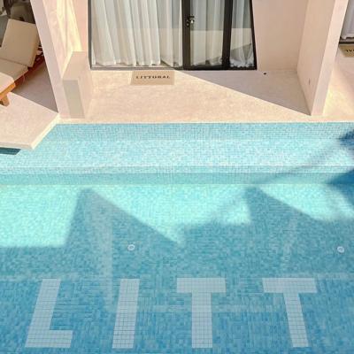 China Latest Vitagres China Foshan Modern Factory Mix Color Crystal Glass Swimming Pool Tile Wall Mosaic 3d Flooring Tiles Glass Ceramic Tile for sale