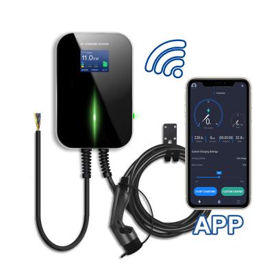 China Electric car charging 11KW 16a WIFI APP control Type2 EV wallbox charger for sale