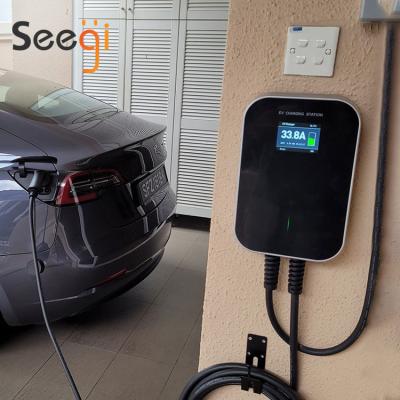 China Surge Protection IEC62196 European Standard 32A 22KW EV Charger Level 2 RFID Card Wallbox Electric Vehicle Charging Station for sale