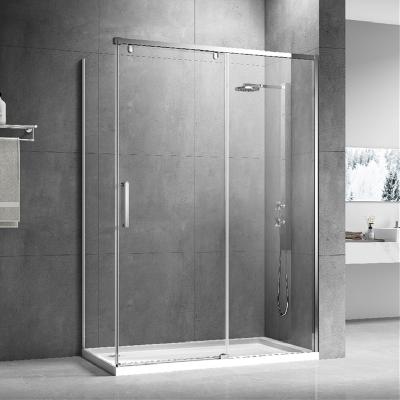 China Modern Shower Trays And Enclosures Bathroom Full Square Black Glass Bathroom Decor Shower Room Door Bath Enclosures for sale