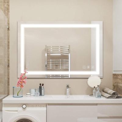 China Magnifying Outlet LED Lighted Bathroom Mirror Wall Mounted Led Mirror Adjustable Lights Touch Sensor Switch Led Backlit Bathroom Mirrors for sale