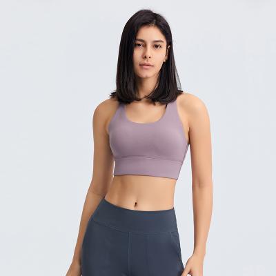 China 2021 Fashion Fitness Fashion Women Workout Yoga Women Yoga Sports Long Sleeve Seamless Bra Top Seamless Knitted Yoga Vest for sale