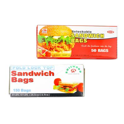 China Transparent Food Plastic Bag Food Grade Sandwich Plastic Bags 80ct / 150ct for sale