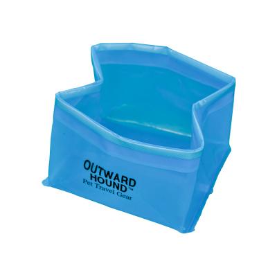 China Recyclable Biodegradable Material Plastic Pet Bowl Folding Portable Pet Food Feeding Bowl for sale