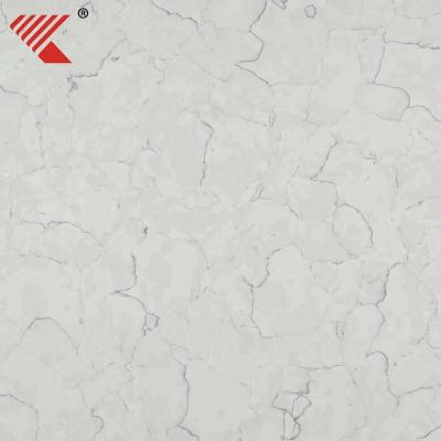 China Scratch / Stain / Heat Resistant Artificial White Quartz Countertops With Gray Veins for sale