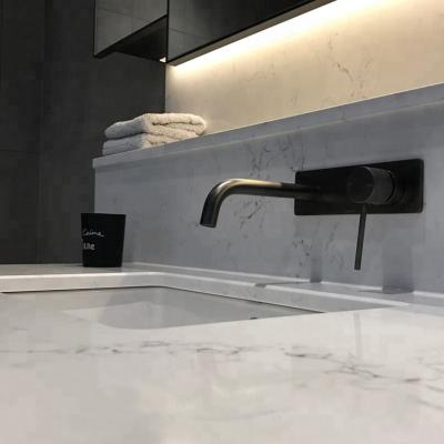 China Modern Natural Marble Look White Carrara Quartz Stone Benchtop Made By China Manufacturer for sale