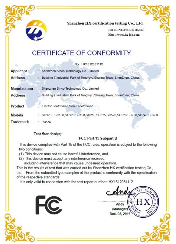 FCC - Shenzhen Sinco Technology Co., Limited