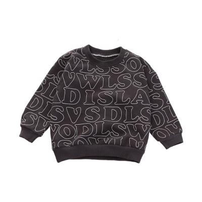 China Smart Casual Clothing Brand Label Autumn Boys Long Sleeve Crew Neck Print Casual Travel Cotton T-Shirt for sale