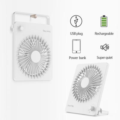 China AS Amazon Hot Seller Household USB Speed ​​Control Rechargeable Stepless Mini Power Bank Tabletop Fan for sale