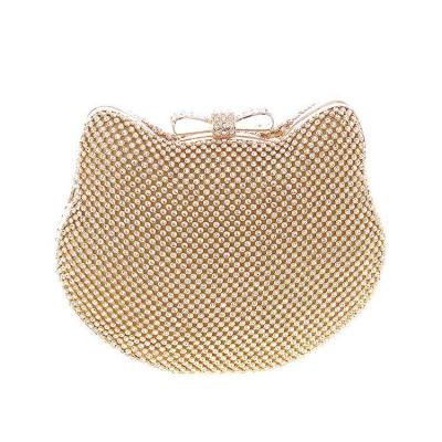 China Wholesale hot sale daily manufacturer women clutch bag KT cat dinner bag fashion diamond bag large for sale