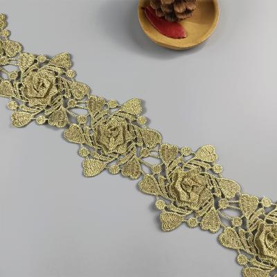 China Silver Trim Lace Gold Embroidery Lace Trim Quality Lace Trimmings Viable Factory Customized for sale