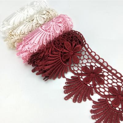 China New Arrival Viable Lace Fabric Embroidery Flowers For Clothing Flowers Lace Decorative Applique Embroidery for sale