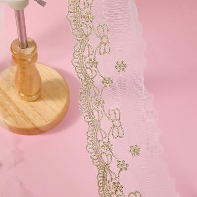 China Viable hot sale custom design fabric lace trim embroidery lace and trim clothing accessories decorative lace skirt for sale